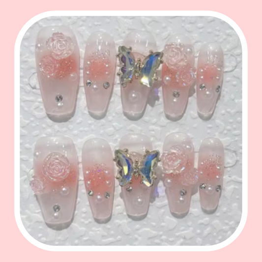 Gradient Butterfly Nails