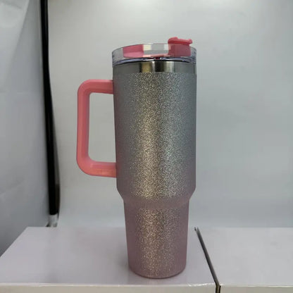 40 OZ Stainless Steel Insulated Tumbler with Handle and Straw