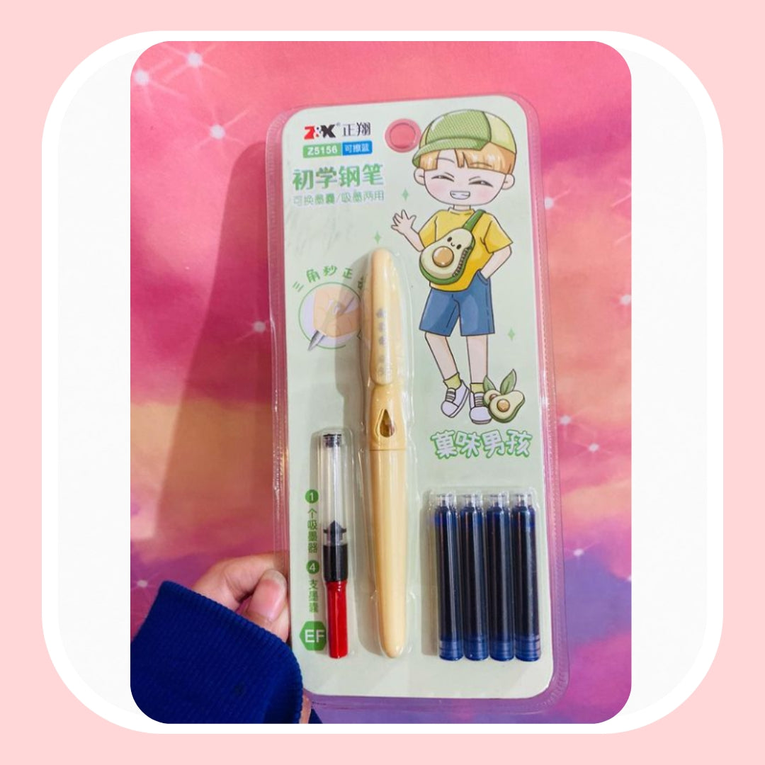 Kawaii Pen Set with 4 Inks.