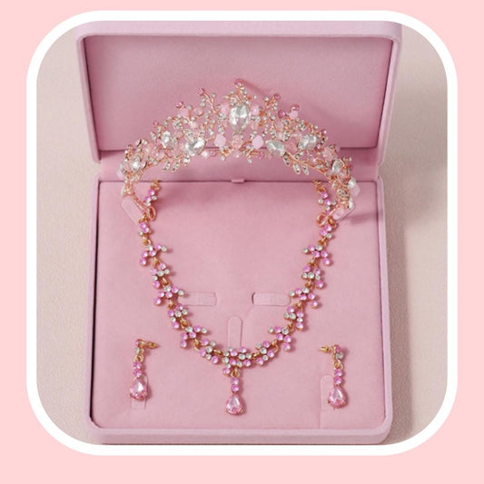 Princess Bridal Shower Crown and Necklace Set.