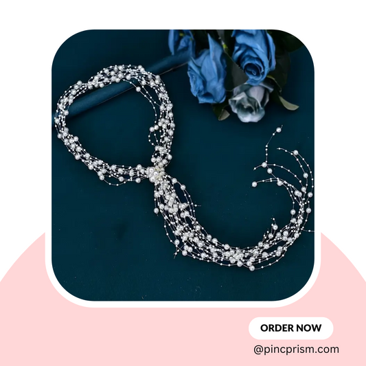 Elegant Faux Pearl Decorative Hair Chain