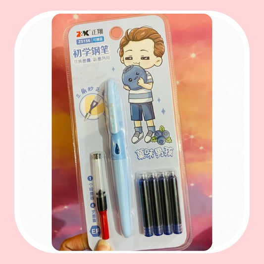 Kawaii pen set with 4 inks.