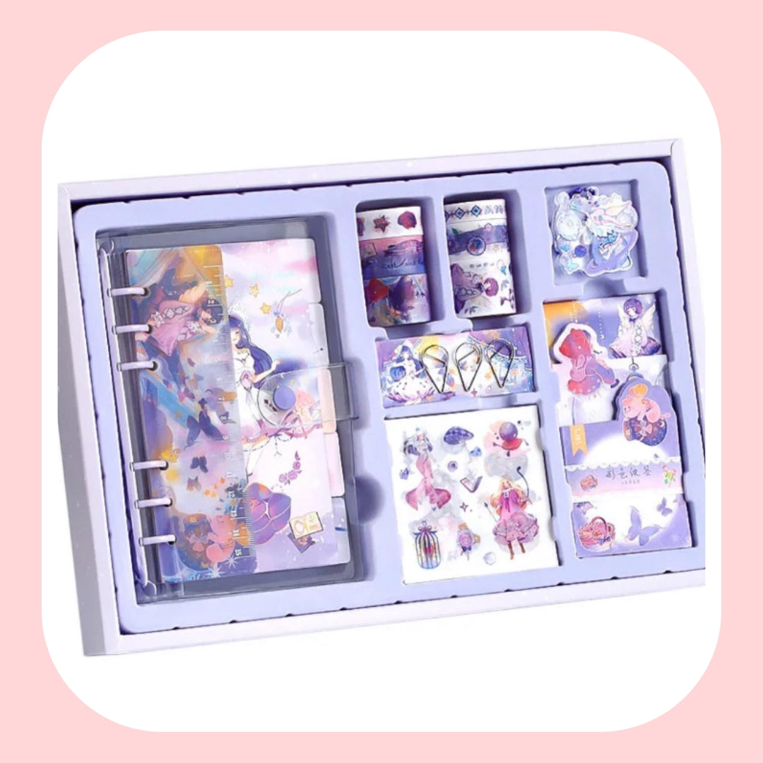 Aesthetic Diary and Washi Tapes Set