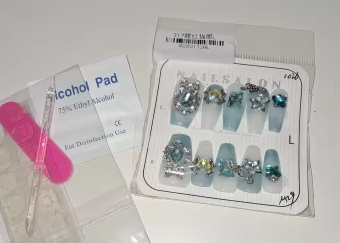 Aurora Rhinestones Press On Nails