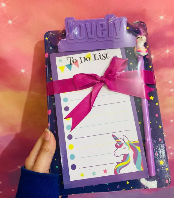 To Do List Notepad and Unicorn Pen Set.