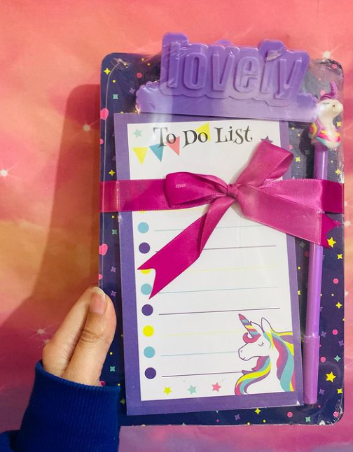 To Do List Notepad and Unicorn Pen Set.