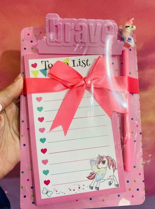 To Do List Notepad and Unicorn Pen Set.