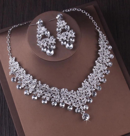 Bridal Zircon Crown and Necklace Set