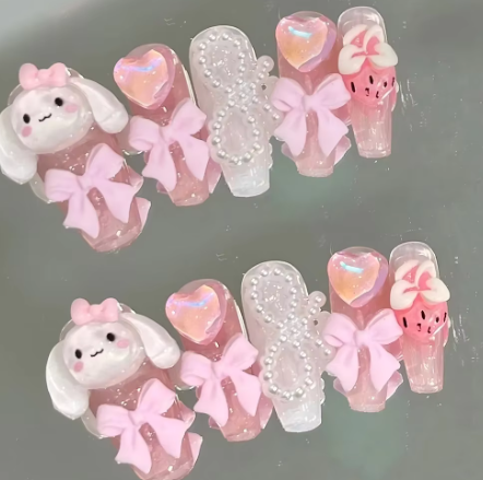 Cinnamoroll Bow Nails